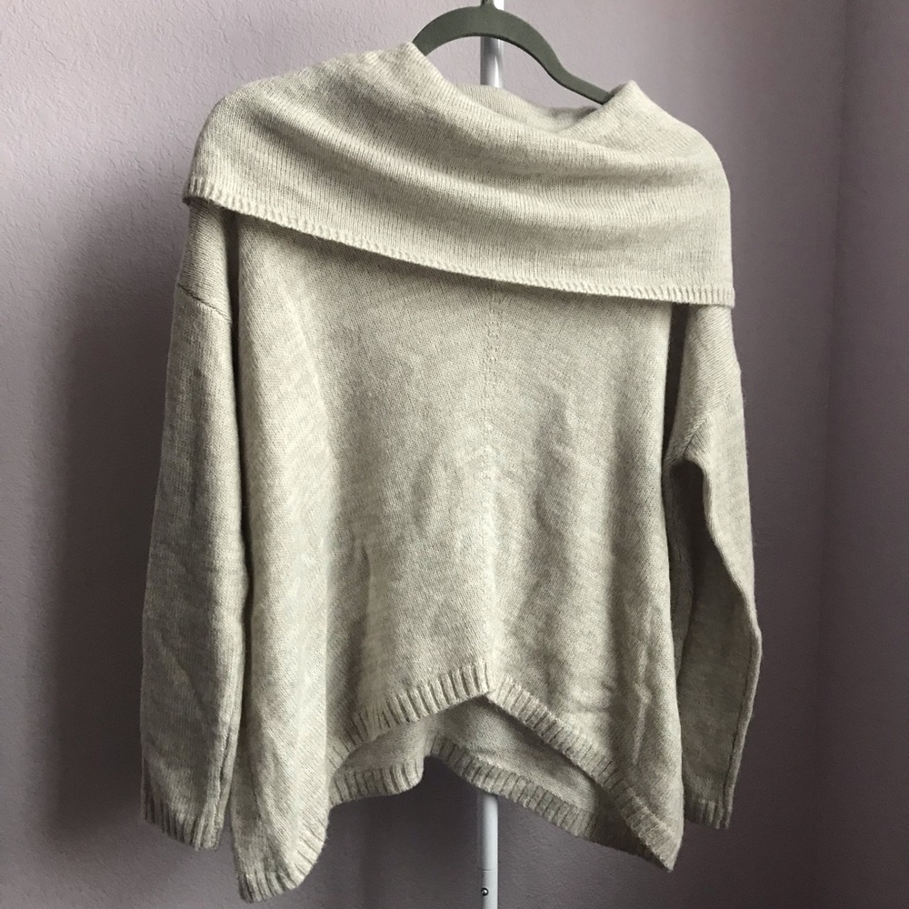 light grey cowl sweater